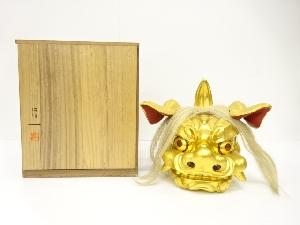 今藤晴一造　木彫り　金獅子